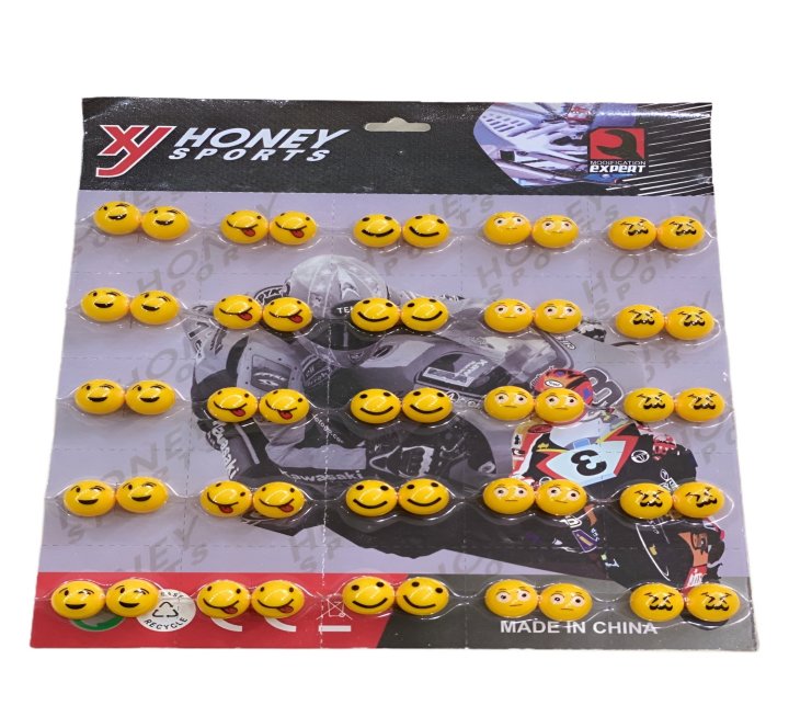 Car Bike Universal Tire Nozzle Caps Emoji Style - 2 PCs