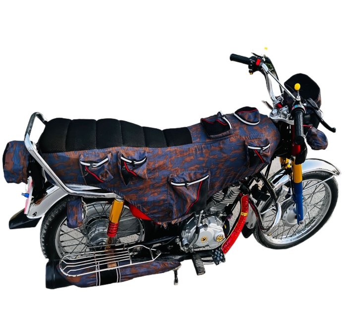 High Quality Stylish Bike Cover 11 pockets For All 125/70cc Bike Seat Cover full kit