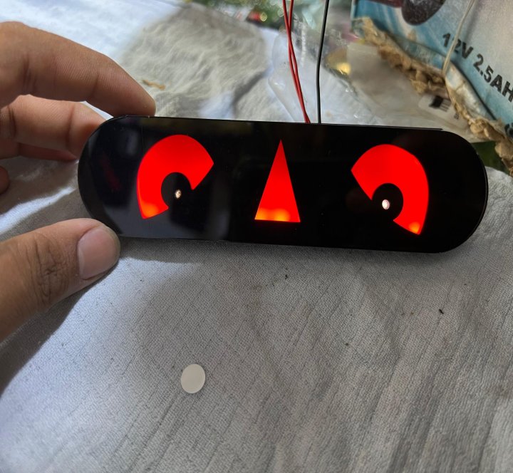 Universal Motorcycle LED with Angry Eyes - Redy Light Brake & Tail Signal Indicator for Bikes - Stylish Rear Plate Accessory for Honda, Suzuki, Yamaha, and More