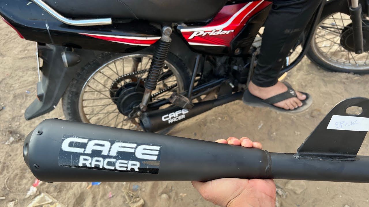 Universal Matte Black Cafe Racer Motorcycle Exhaust Muffler Pipe ? Compatible with Honda 70, Honda Prider, CD 100 & Other Motorcycles