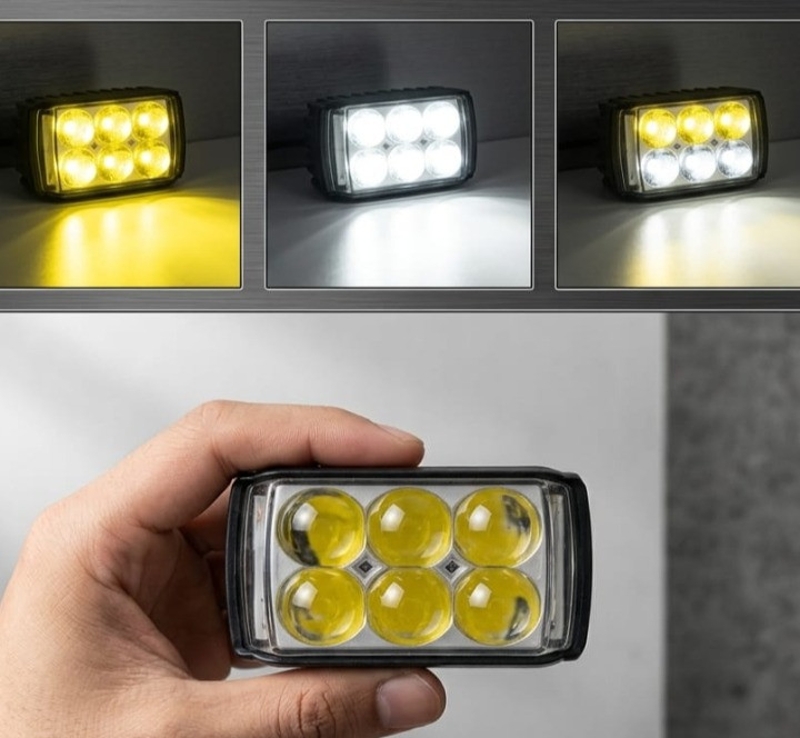 LED Fog Light for Motorcycle - Multi-Mode Yellow/White & Red/Blue Flasher | Universal Bike Auxiliary Light High-Beam #BikeFogLight #MotorcycleLED #UniversalBikeLight #LEDFogLamp #BikeModification